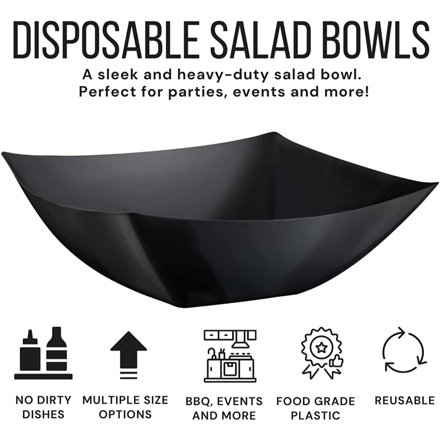 8oz Convex Bowl - Black