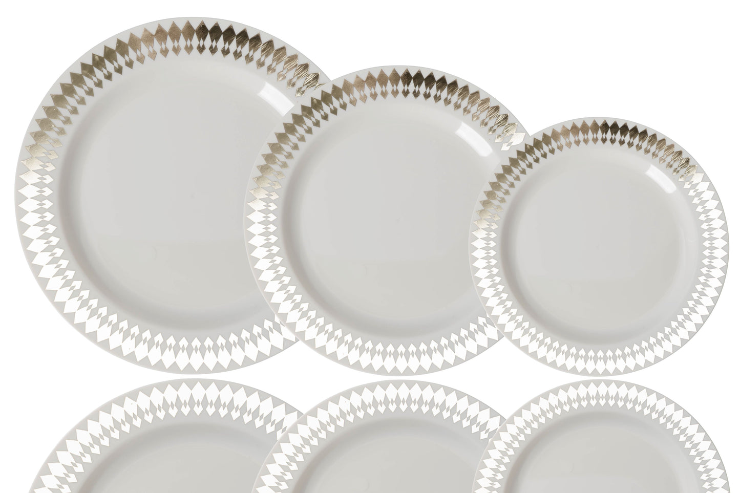 Case of 12 - 9" Silver Brilliance Premium Plates - 10 ct.