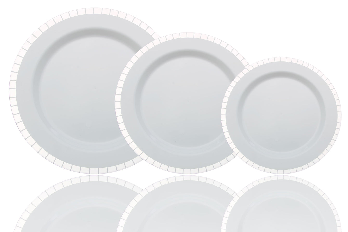 Case of 12 - 9" Silver Slit Premium Plates - 10 ct.
