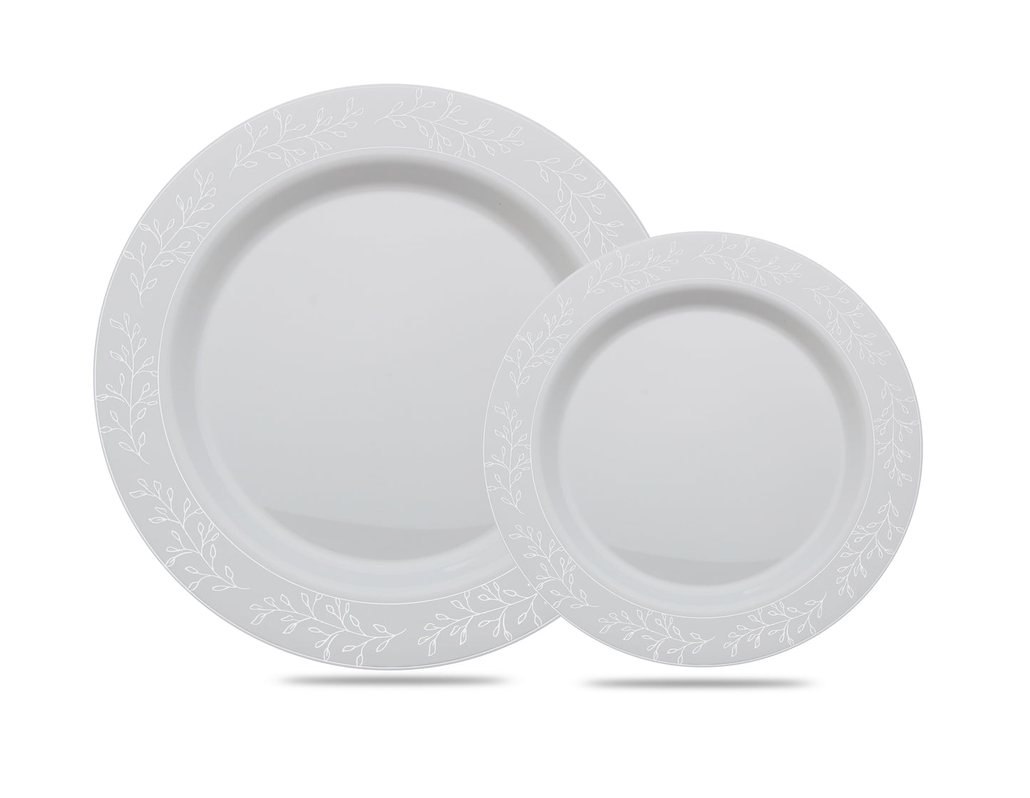 Case of 12 - 9" Silver Leaf Premium Plates - 10 ct.