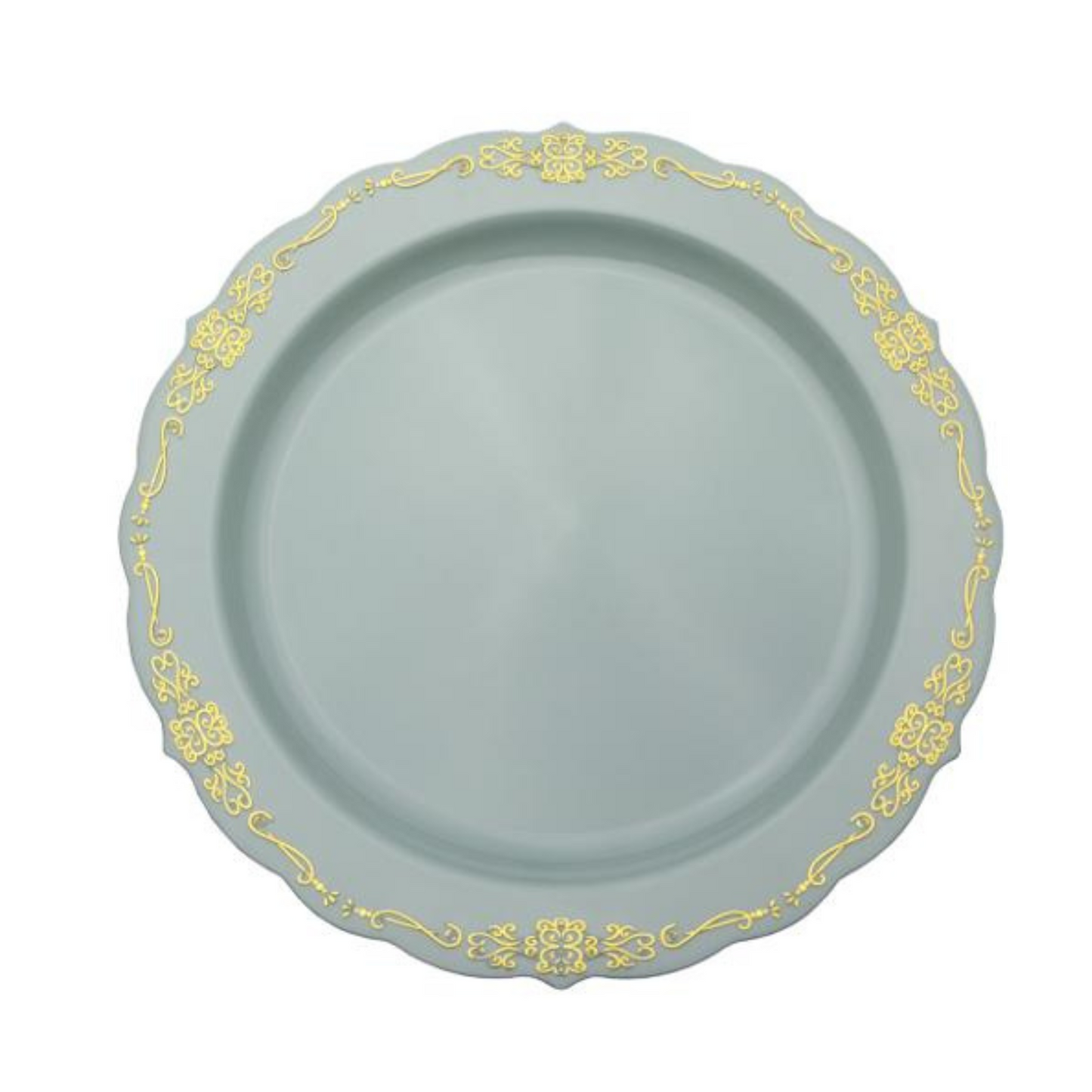 10 In. Robin Blue Victorian Design Plates - 20 Ct.