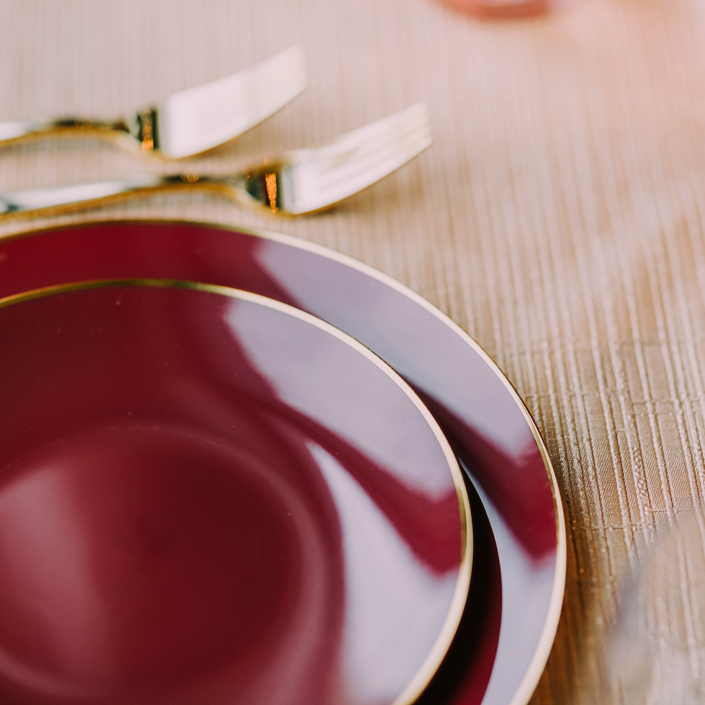 10" Classic Burgundy Design Plates (10)