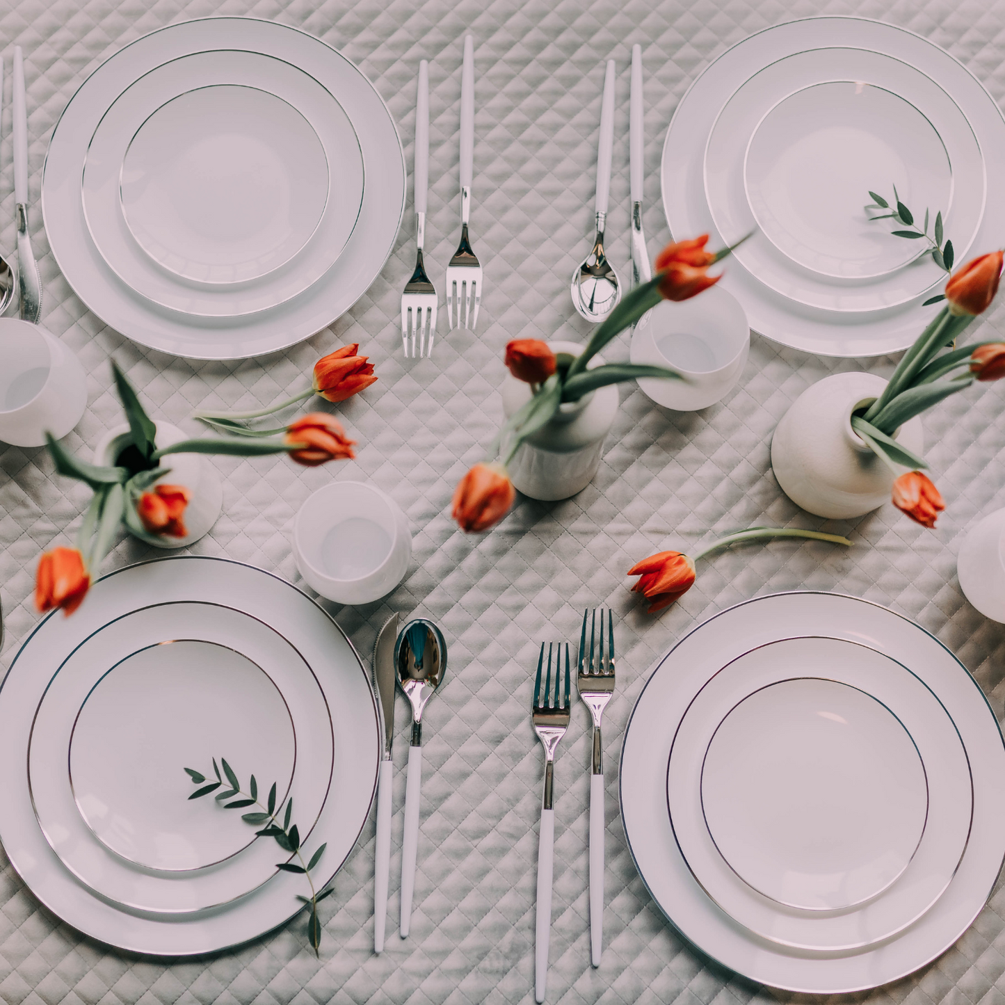 10" Classic Silver Design Plates (10)
