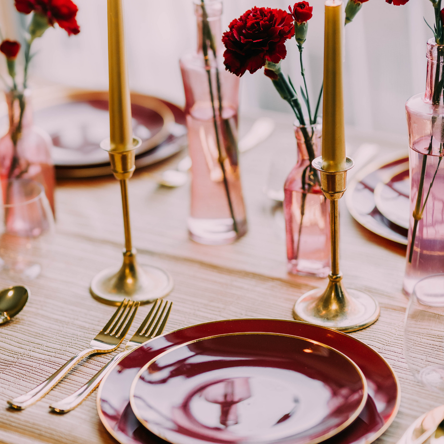 10" Classic Burgundy Design Plates (10)