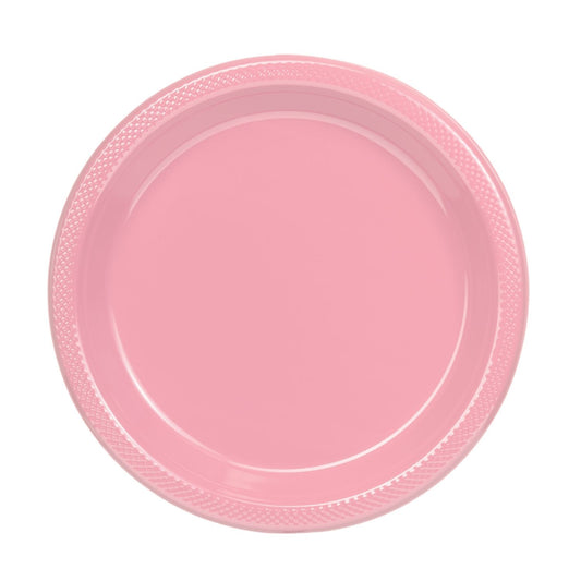 10 In. Pink Plastic Plates - 50 Ct.