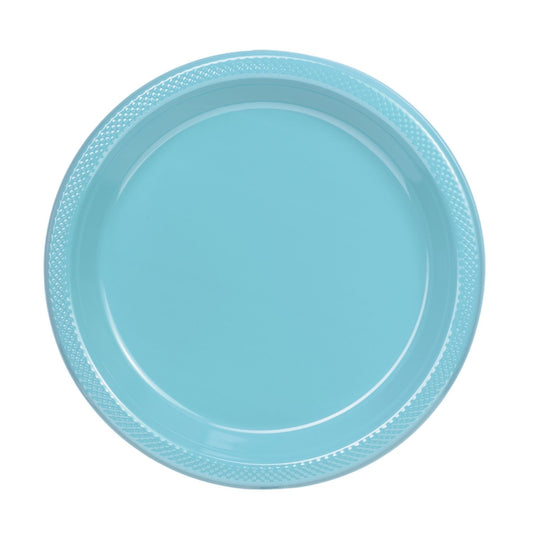 10 In. Light Blue Plastic Plates - 50 ct.