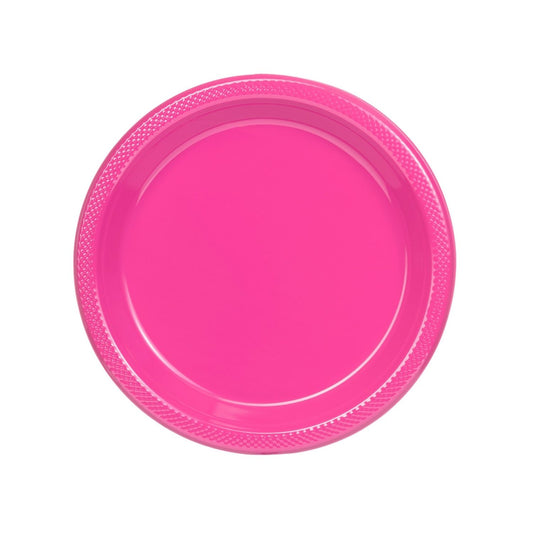 7 In. Cerise Plastic Plates - 50 Ct.