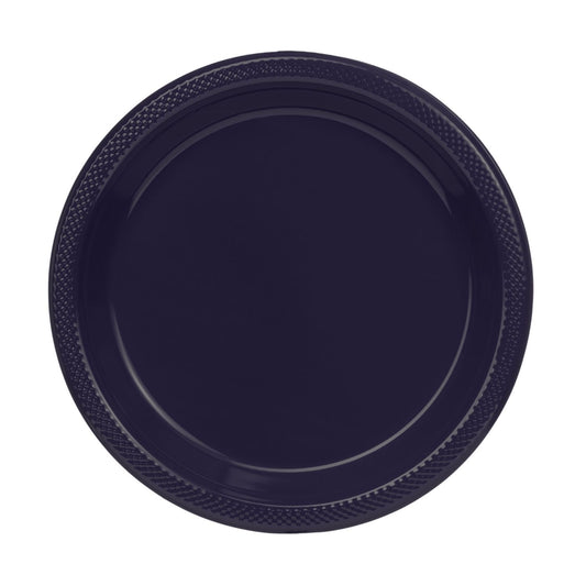 10 In. Navy Plastic Plates - 50 Ct.