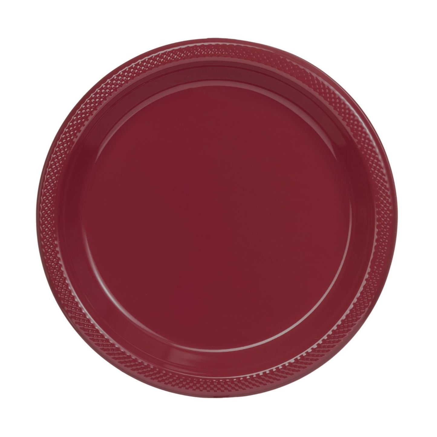 10 In. Burgundy Plastic Plates - 50 Ct.