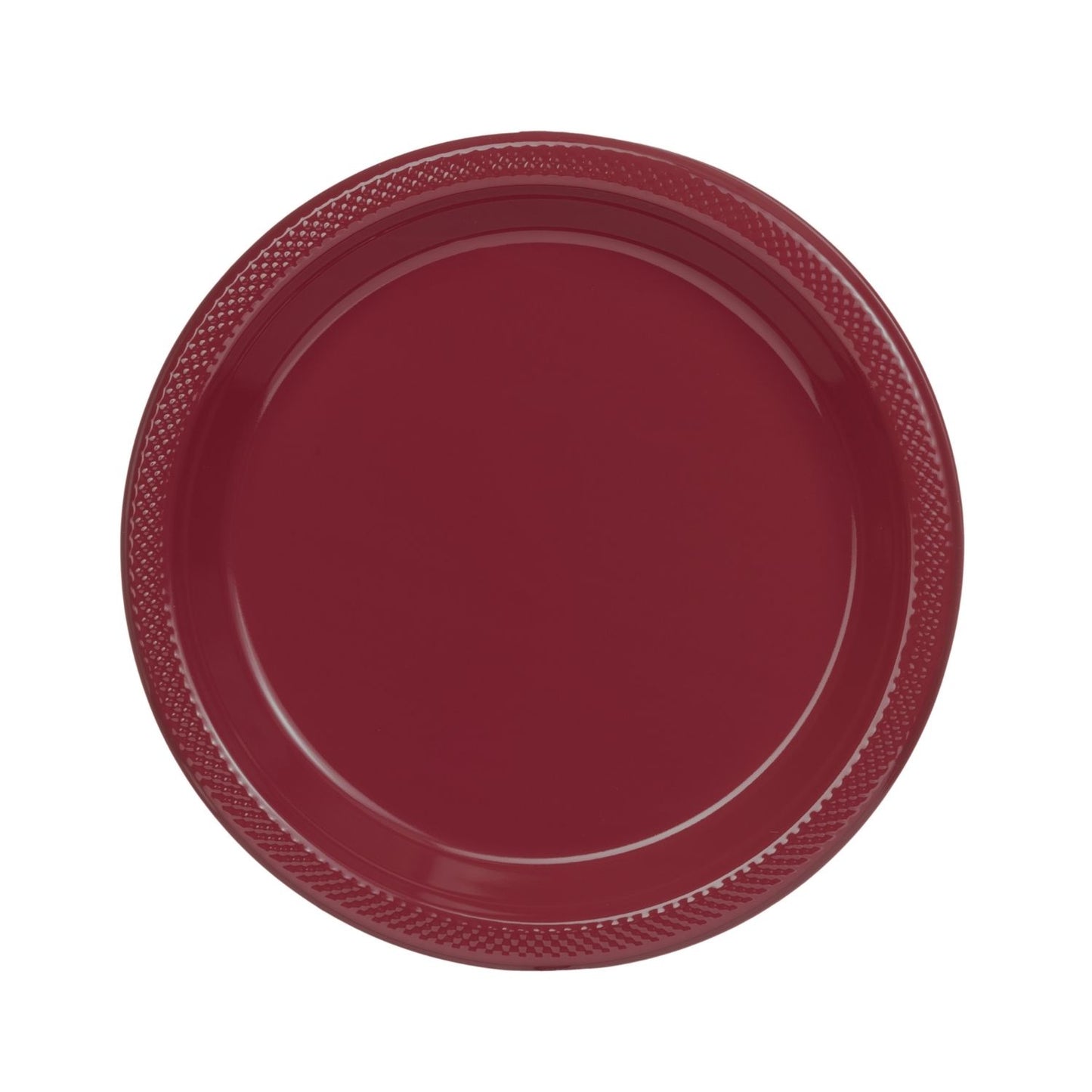 7 In. Burgundy Plastic Plates - 50 Ct.