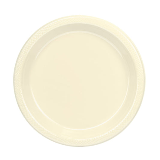10 In. Ivory Plastic Plates - 50 Ct.
