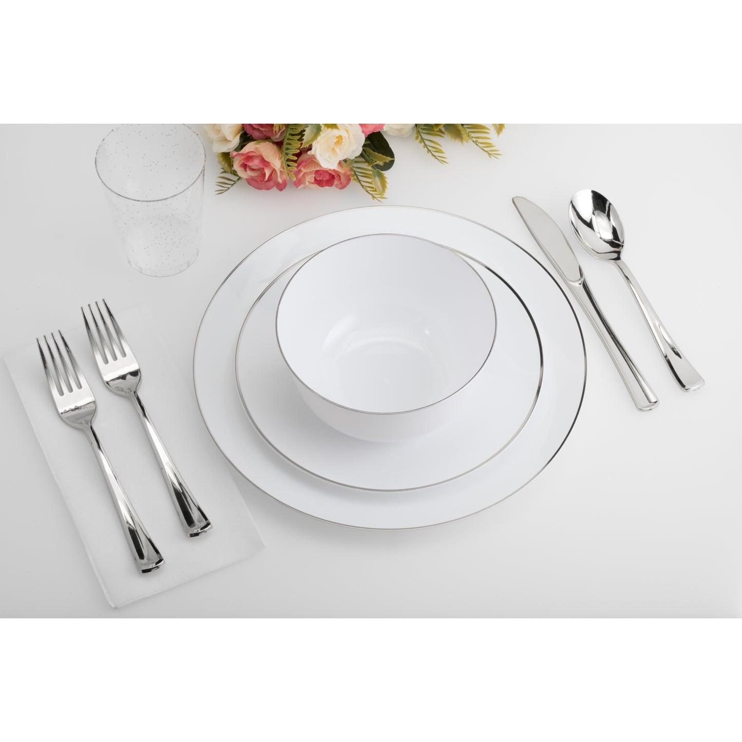 6" Classic Silver Design Plates - 10 ct.