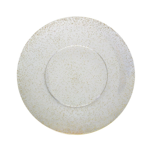 10" Gold Sparkle Design Plastic Plates (10)