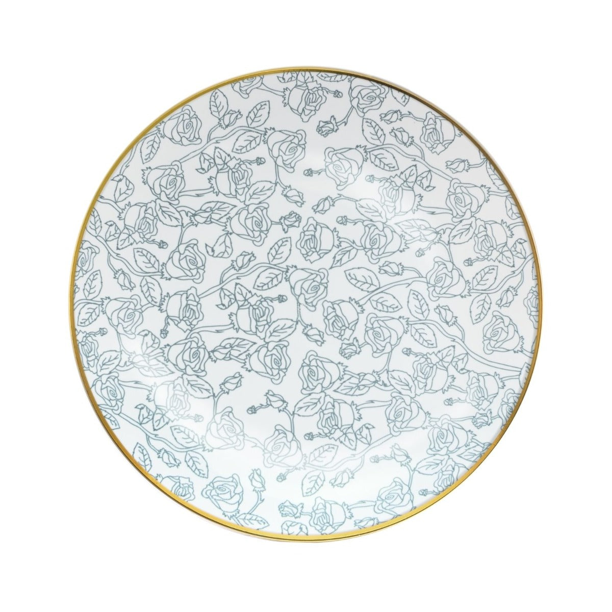 10" Roses Design Plastic Plates (10)