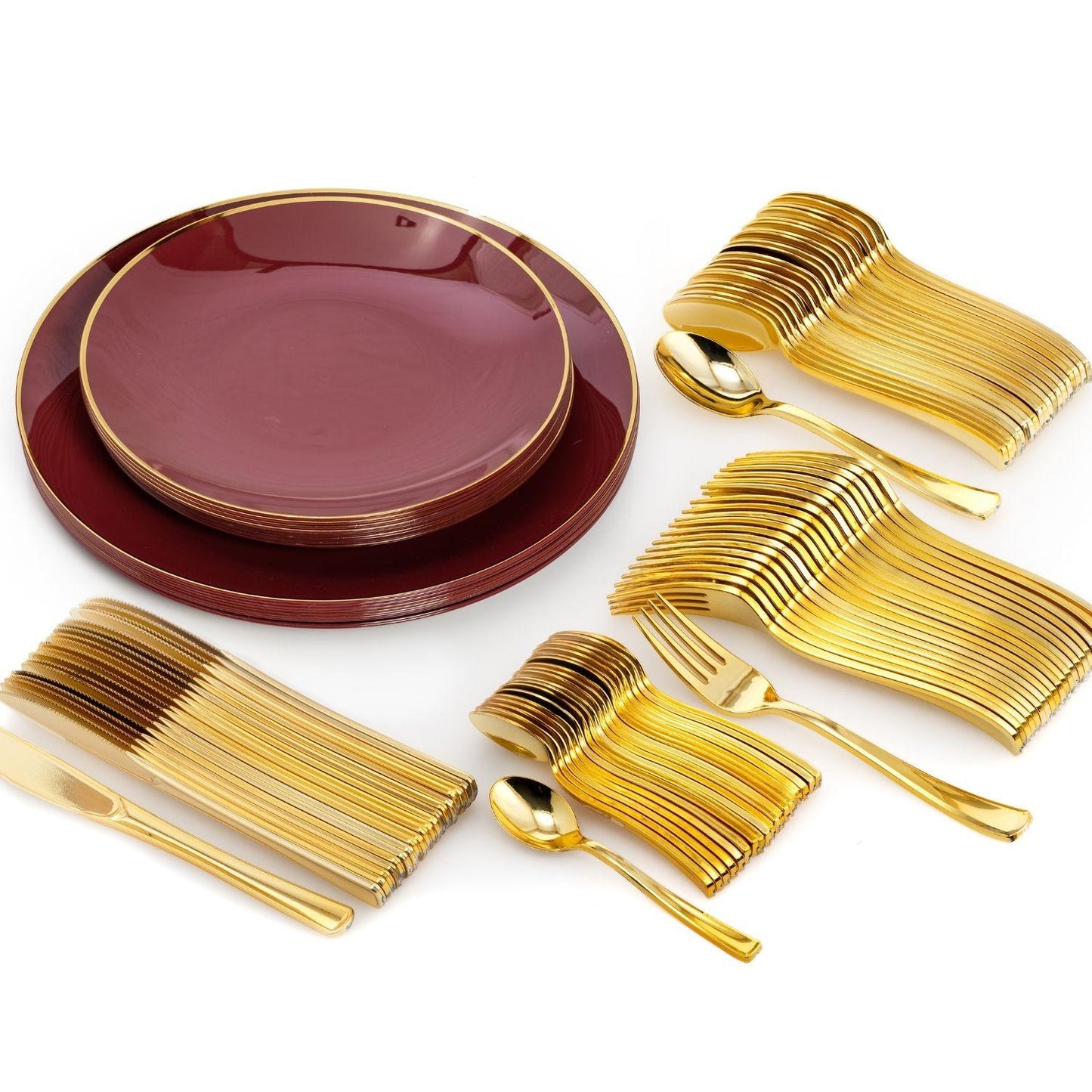 8" Classic Burgundy Design Plates (10)