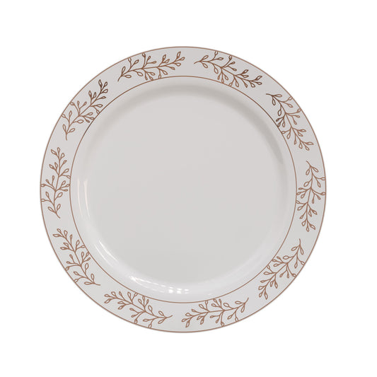 10.25 In. Rose Gold Leaf Premium Plates - 10 ct.