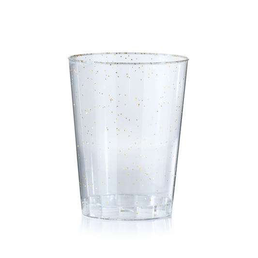 10 Oz. Gold Sparkle Plastic Tumblers - 20 Ct.