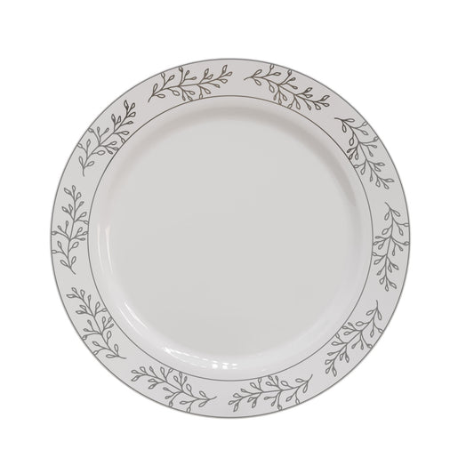 10.25 In. Silver Leaf Premium Plates - 10 ct.