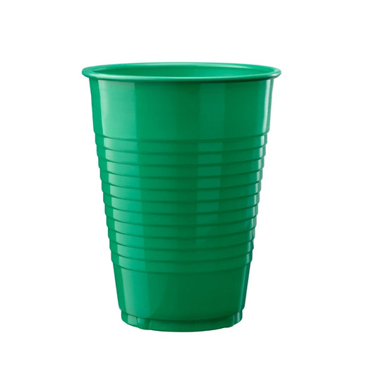 12 Oz. Emerald Green Plastic Cups - 50 Ct.