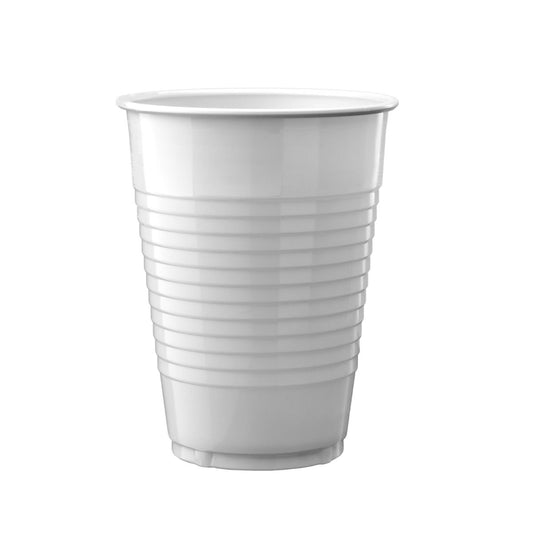 12 Oz. White Plastic Cups - 50 Ct.