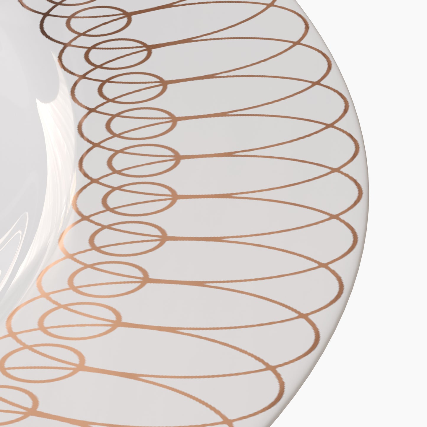 10.25 In. Rose Gold Ovals Design Plates - 10 Ct.