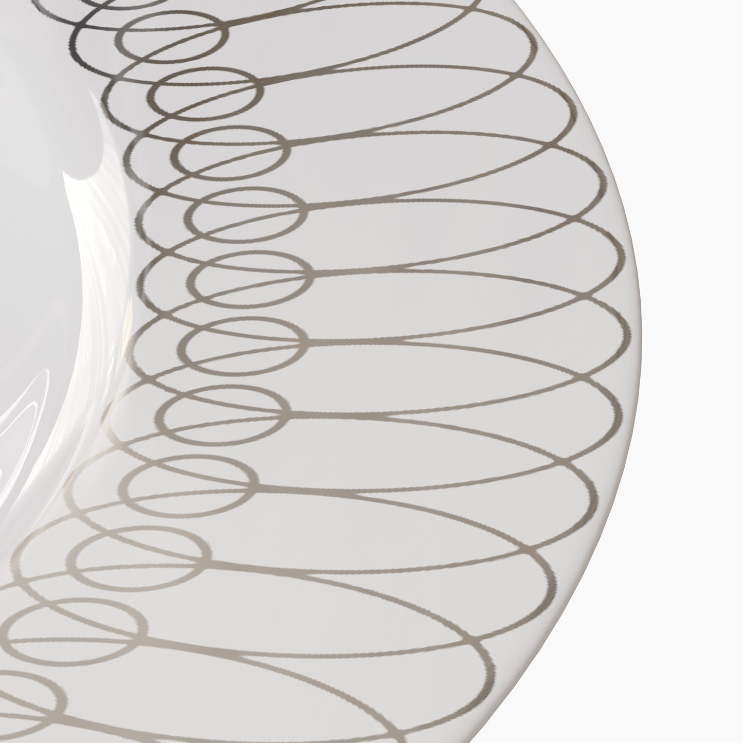 10.25 In. Silver Ovals Design Plates - 10 Ct.