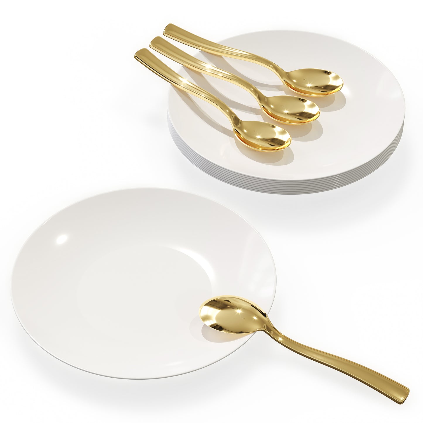 6" Trend White Plastic Plates - 10 Ct.