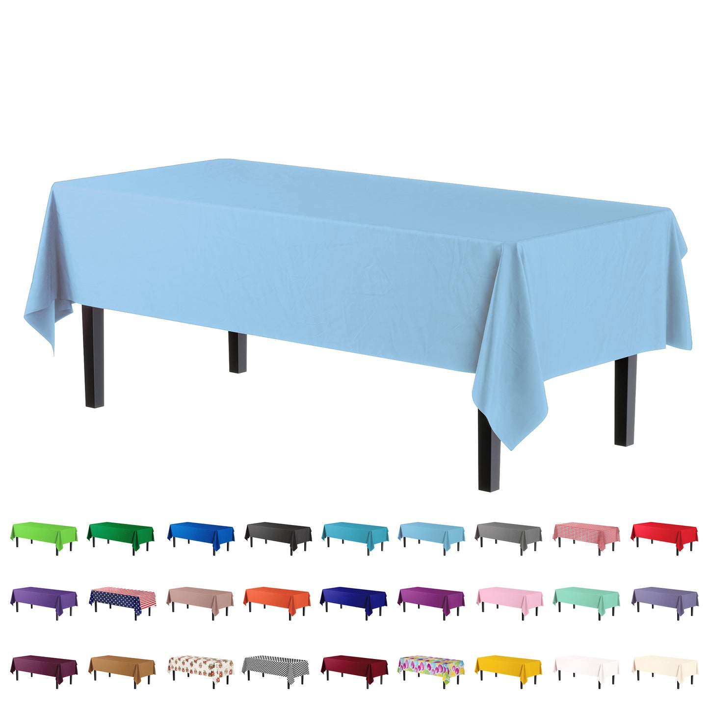 Case of 96 - *Premium Quality* 54" x 108" Rectangle - Light Blue