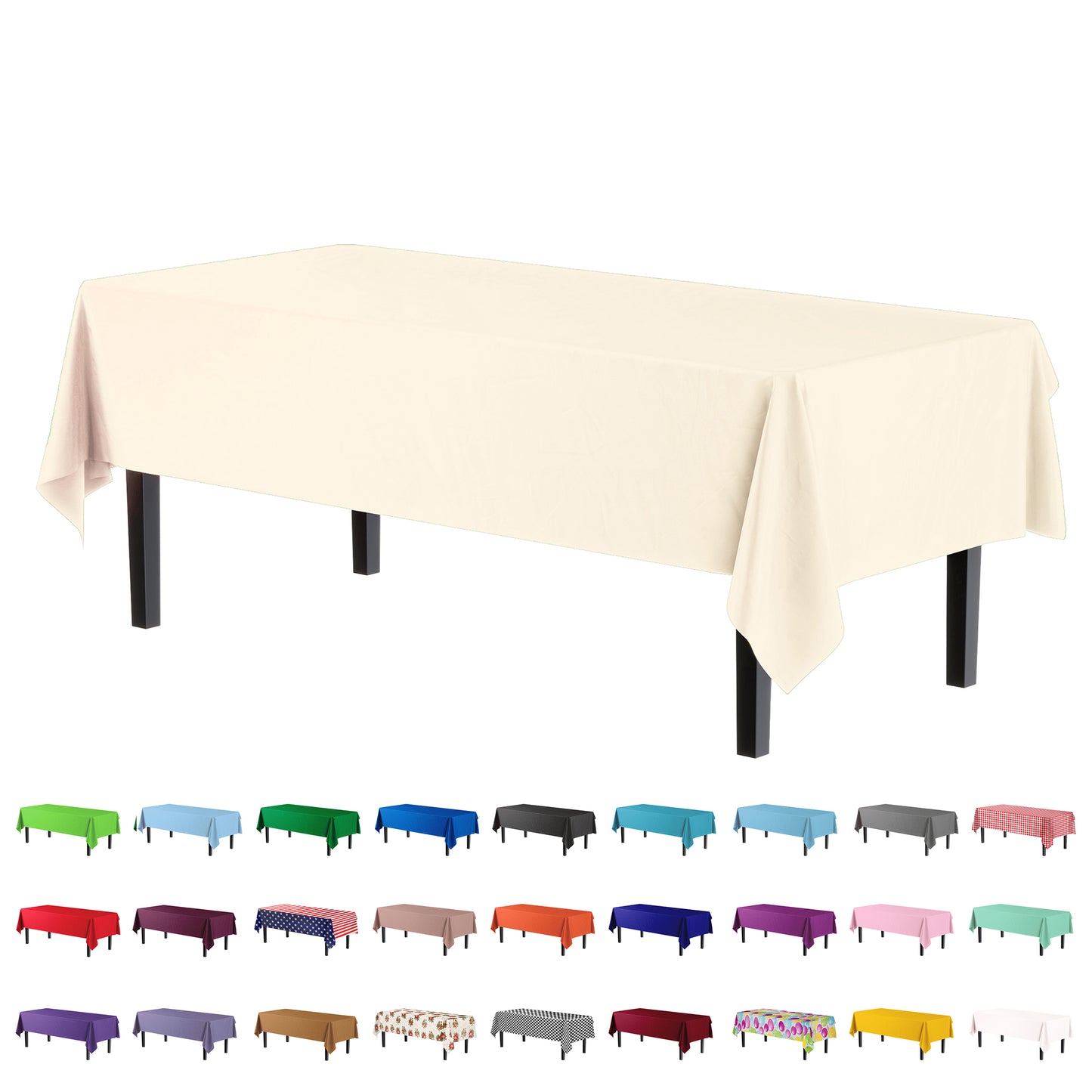 Case of 96 - *Premium Quality* 54" x 108" Rectangle - Ivory