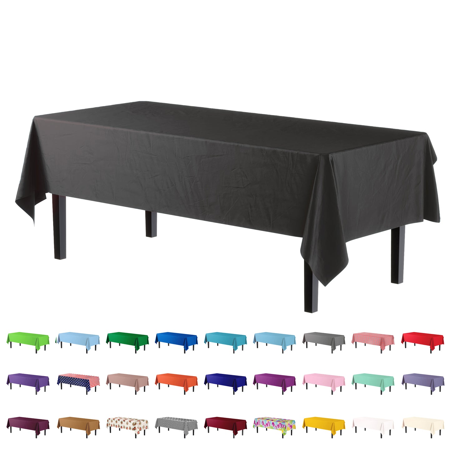 Case of 96 - *Premium Quality* 54" x 108" Rectangle - Black