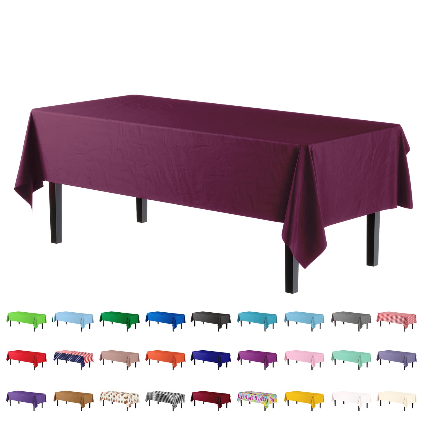 Case of 96 - *Premium Quality* 54" x 108" Rectangle - Plum