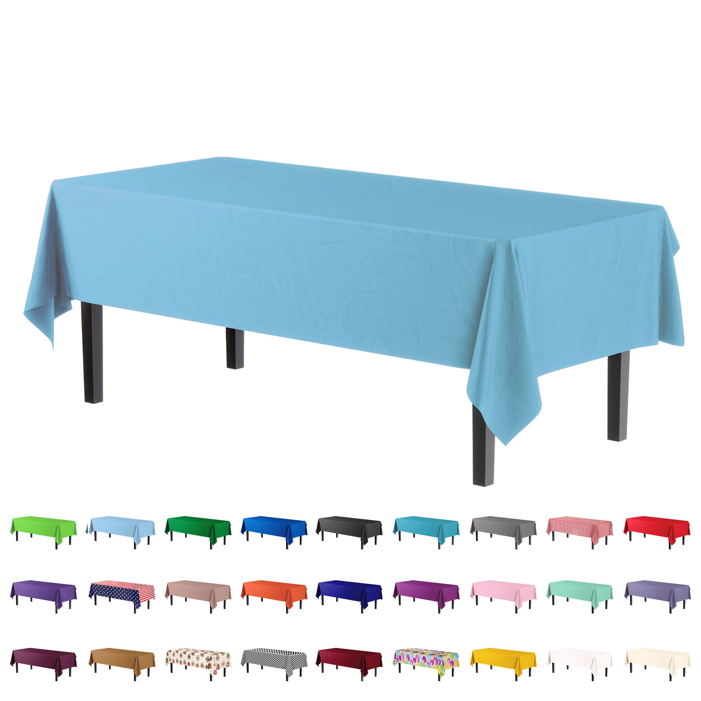 Case of 48 - 54" x 108" Rectangle - Sky Blue