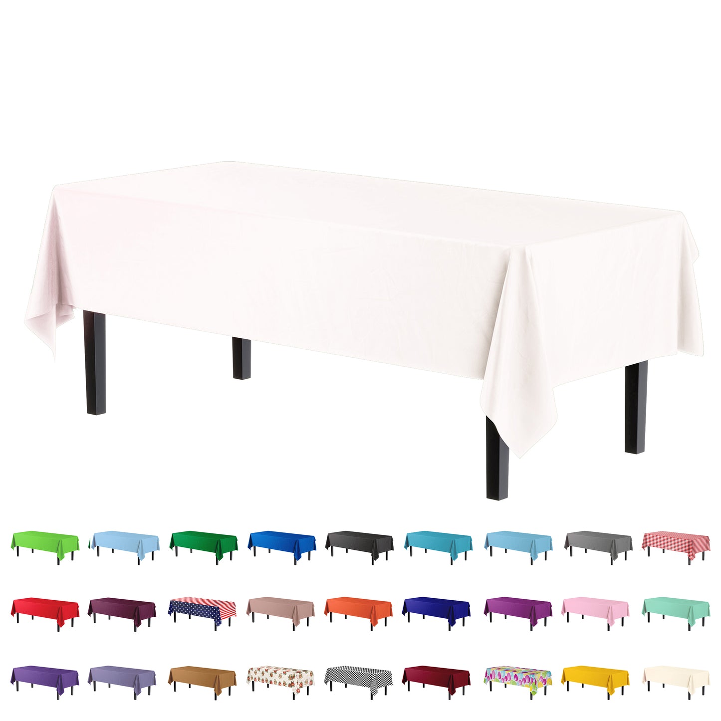 Case of 96 - *Premium Quality* 54" x 108" Rectangle - White