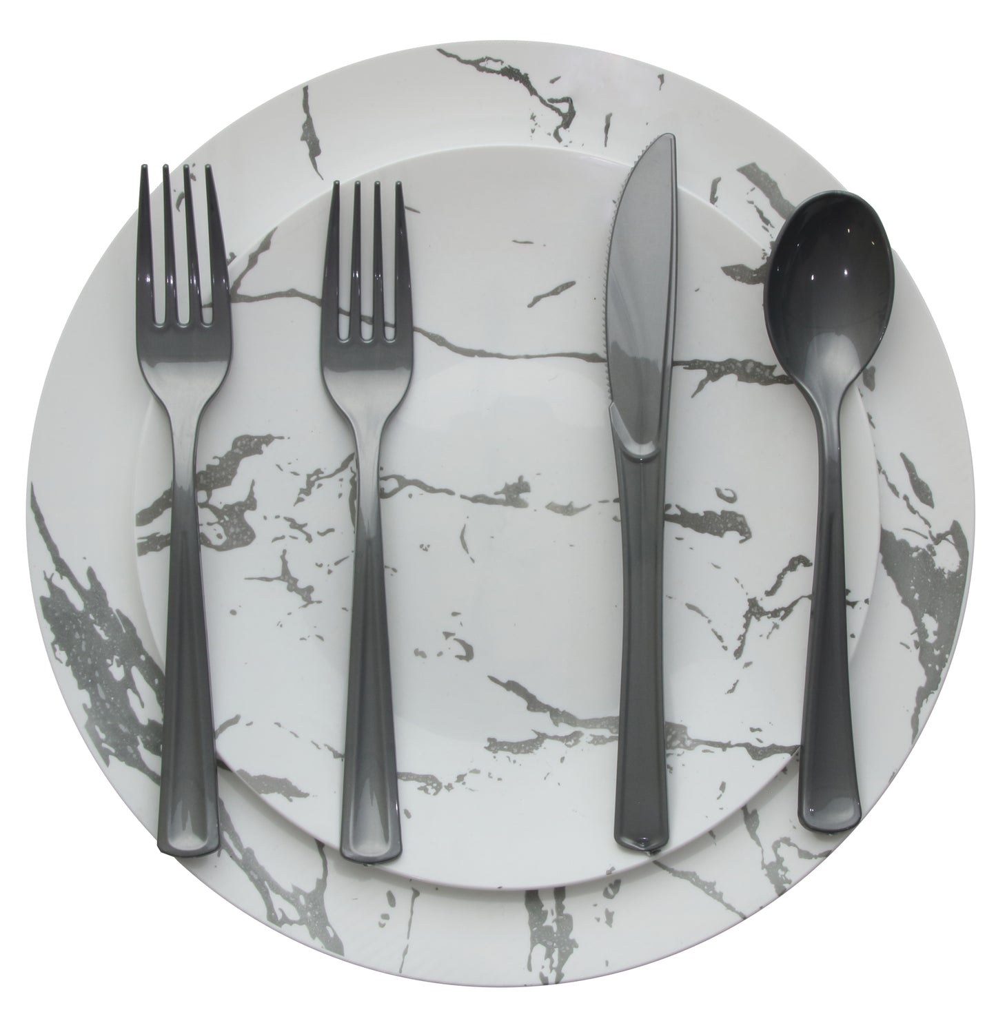 8" Stone Design Plastic Plates (10)