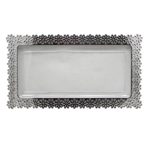 Large Silver Edged Flower Tray - 2 ct. (48)