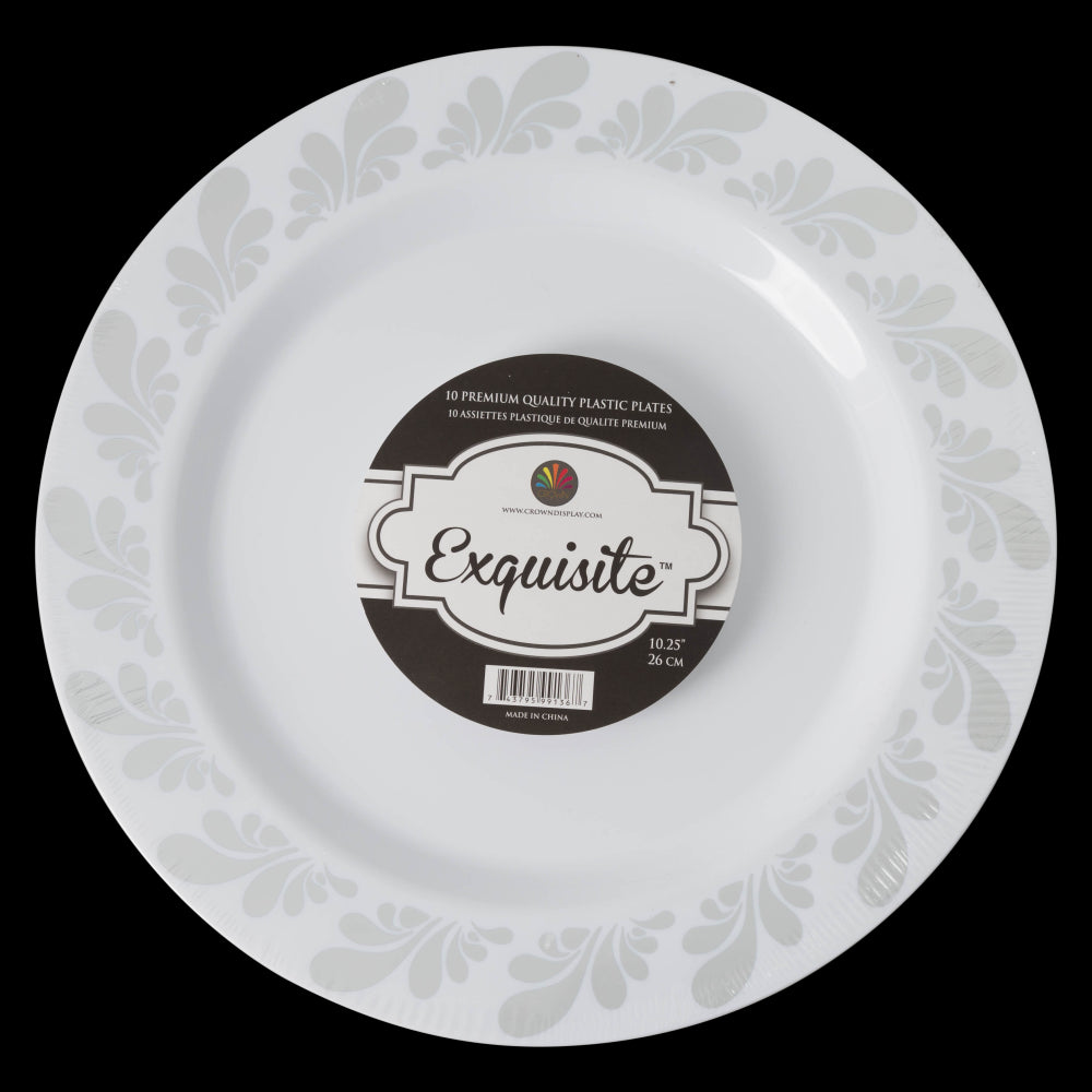 Case of 12 - 7.5" Silver Splash Premium Plates - 10 ct.