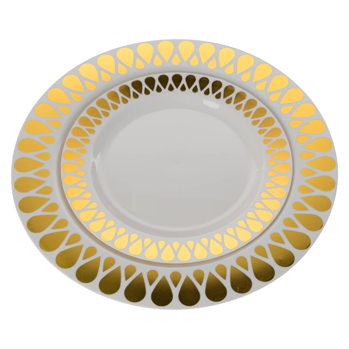 Case of 12 - 7.5" Gold Droplet Premium Plates - 10 ct.