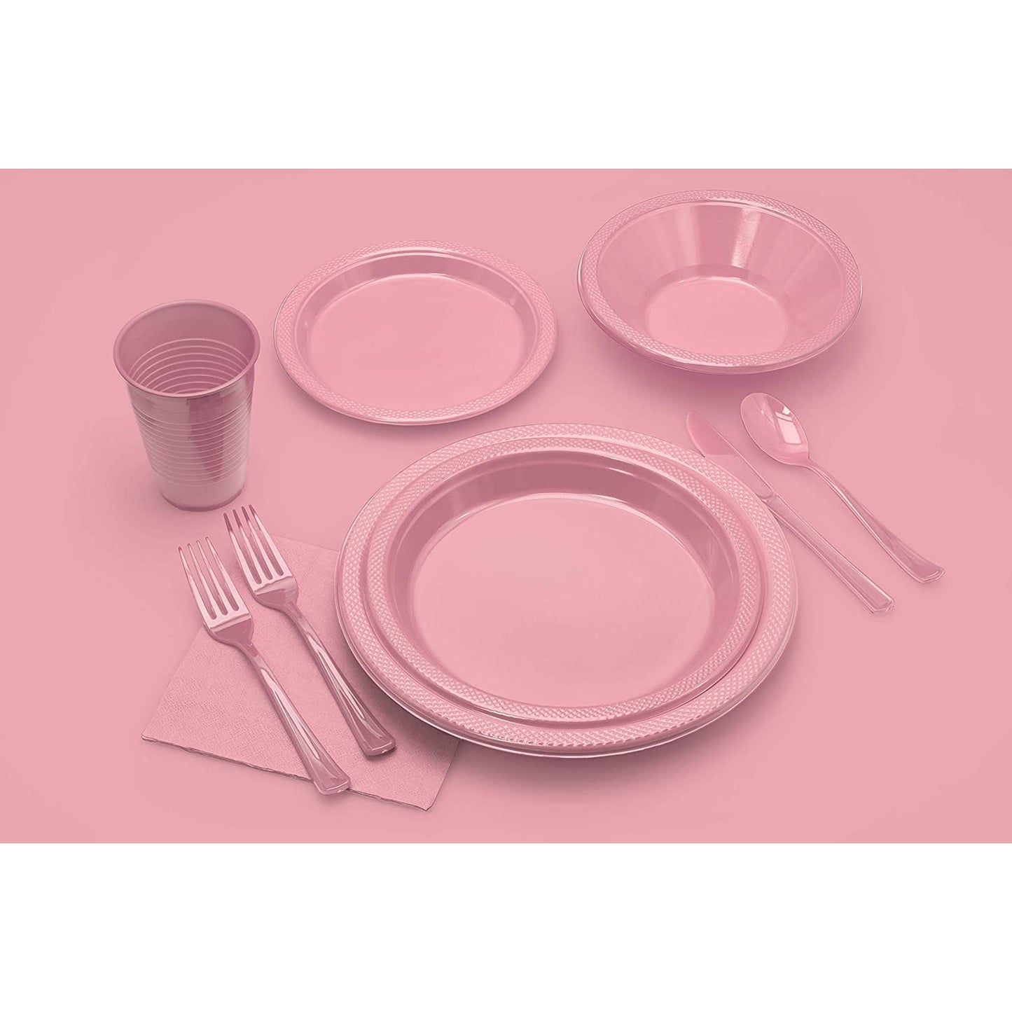 10 In. Pink Plastic Plates - 50 Ct.