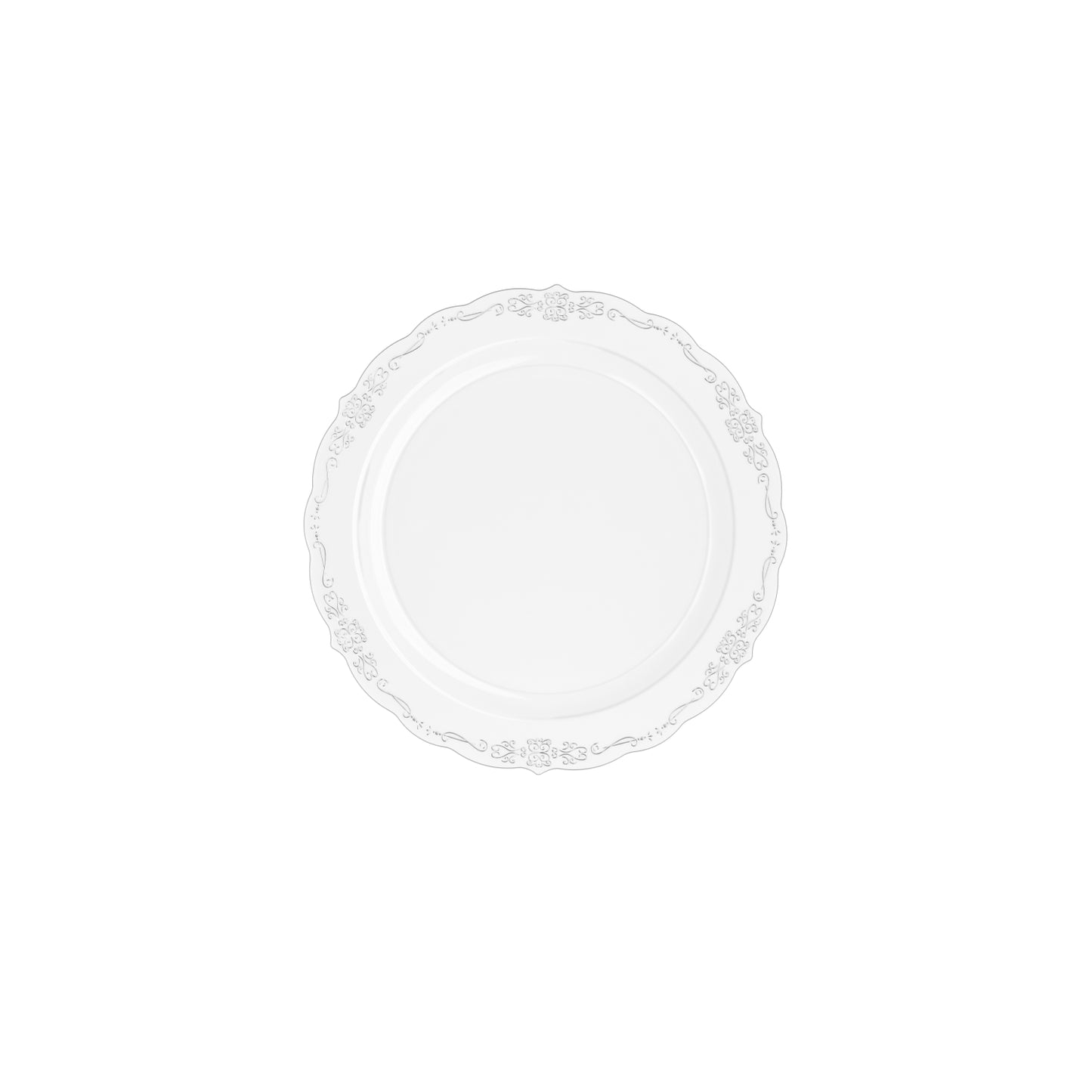 7.5 In. Clear Victorian Design Plates - 20 Ct.