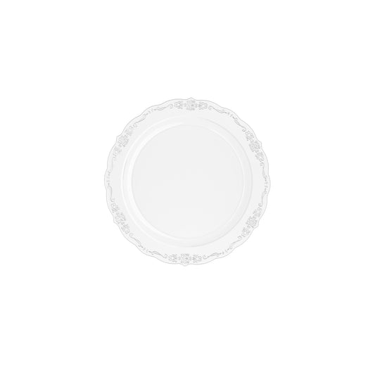 7.5 In. Clear Victorian Design Plates - 20 Ct.