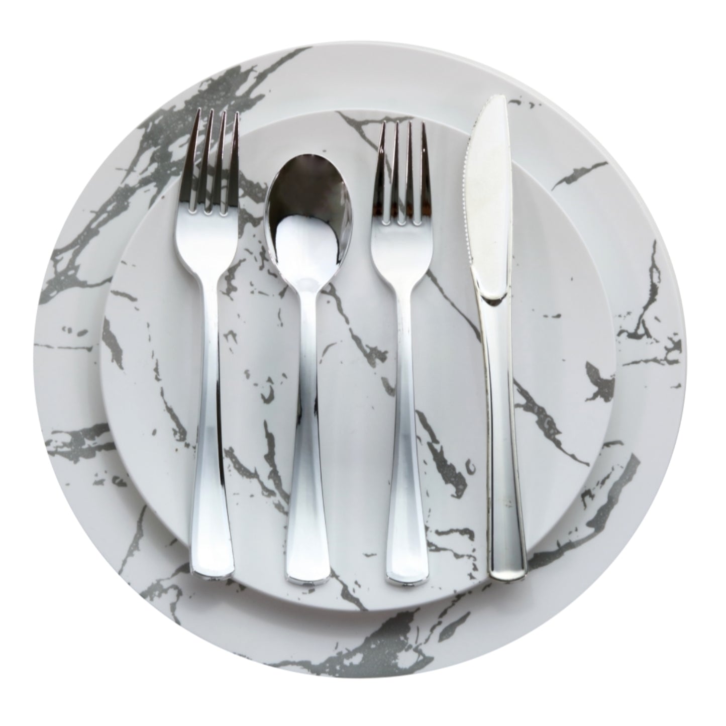 Case of 12 - 10" Stone Design Plastic Plates (10)