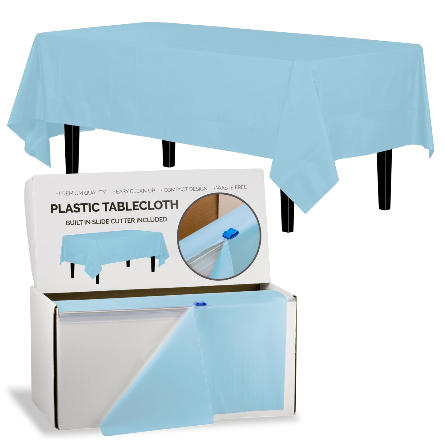 54" X 300' Select A Size Table Cover - Light Blue