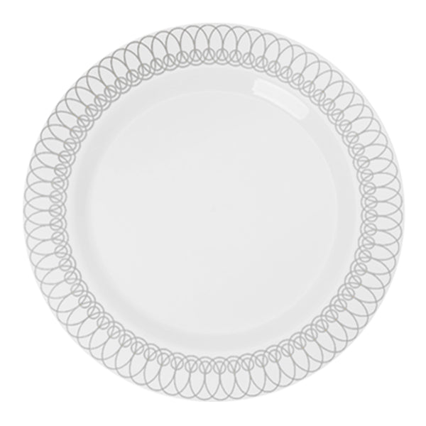 Case of 12 - 10.25" Silver Ovals Premium Plates - 10 ct.
