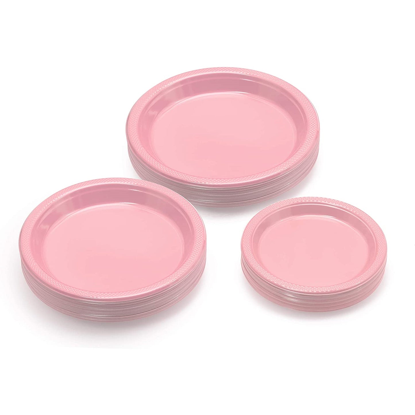 10 In. Pink Plastic Plates - 50 Ct.