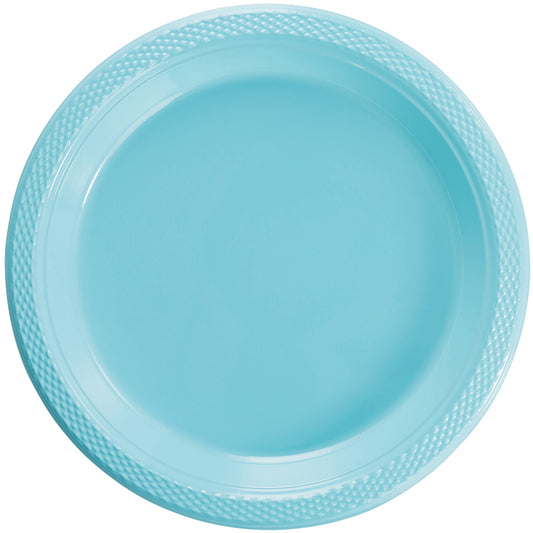 Case of 12 - 10" Plastic Plates 50 ct. - Light Blue