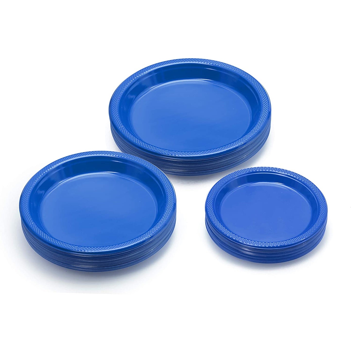 10 In. Dark Blue Plastic Plates - 50 Ct.