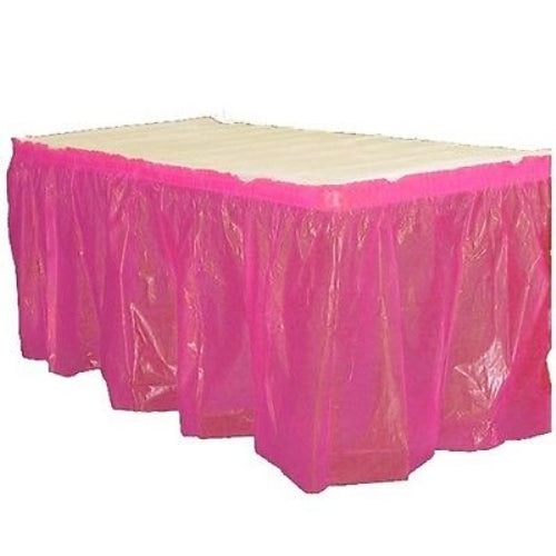 Cerise Plastic Table Skirt