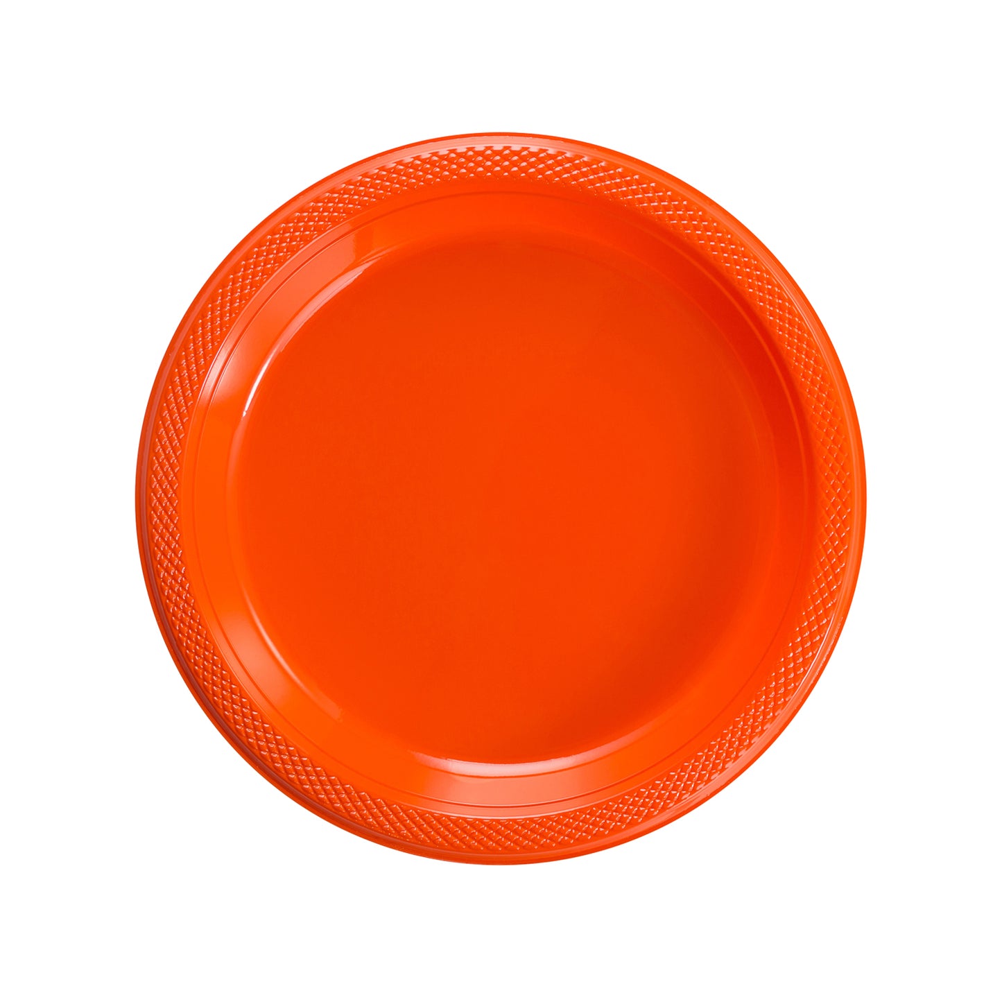 7 In. Orange Plastic Plates - 50 Ct.