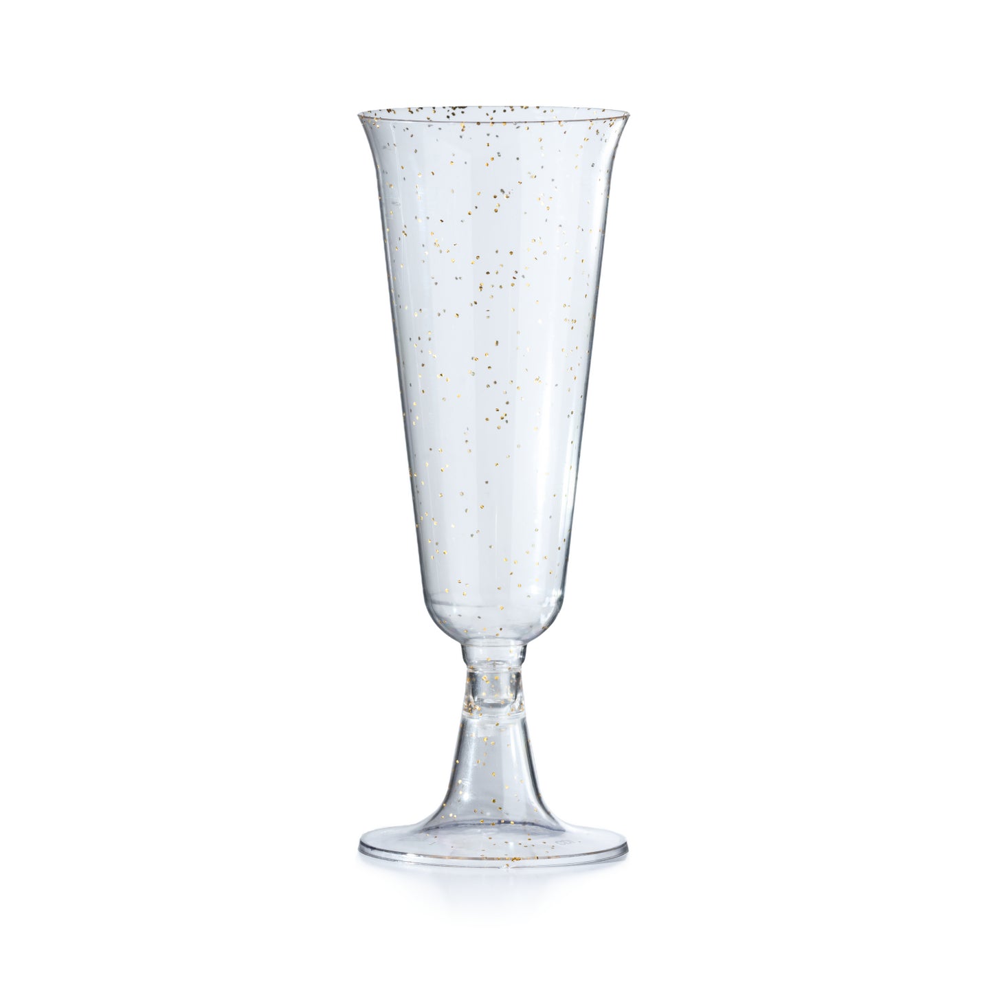 5 Oz. Gold Sparkle Plastic Flute Glasses - 12 Ct.