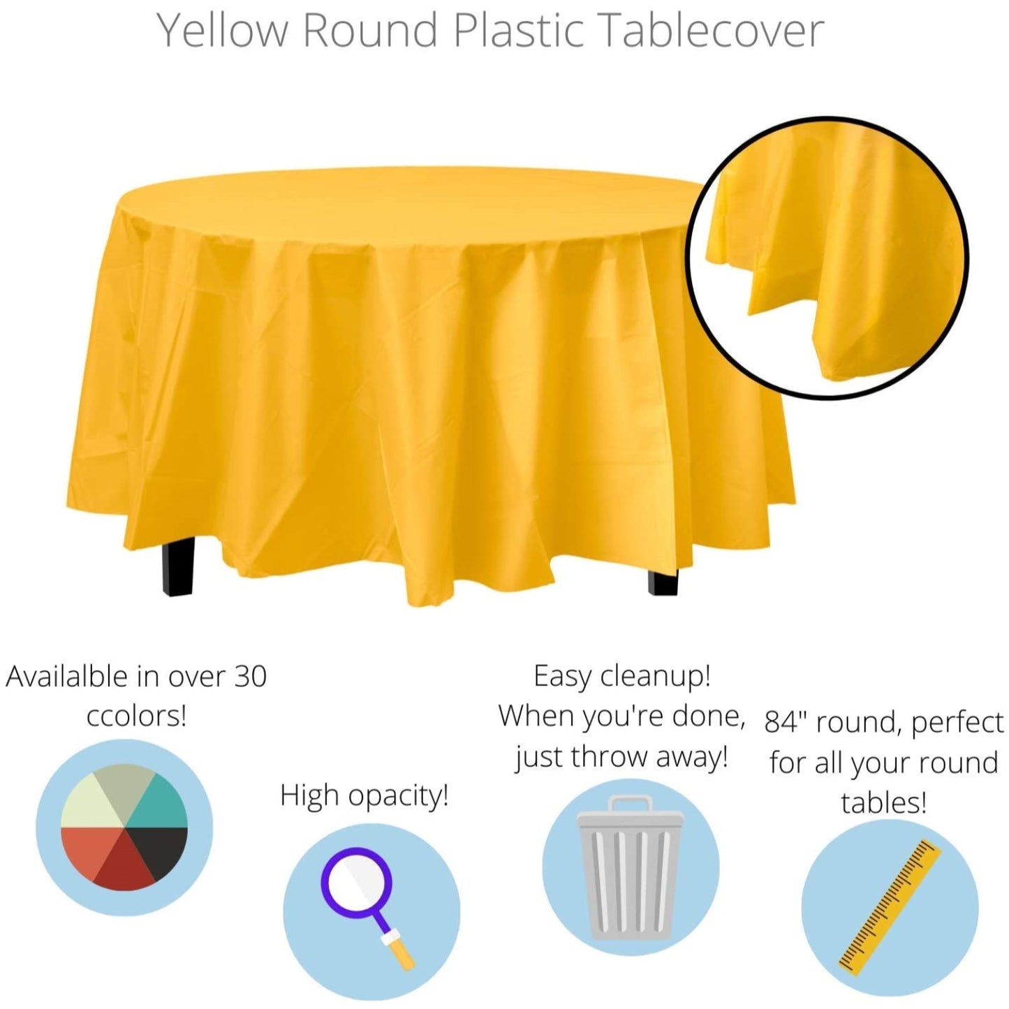 Premium Round Yellow Table Cover